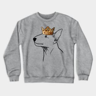 Miniature Bull Terrier Dog King Queen Wearing Crown Crewneck Sweatshirt